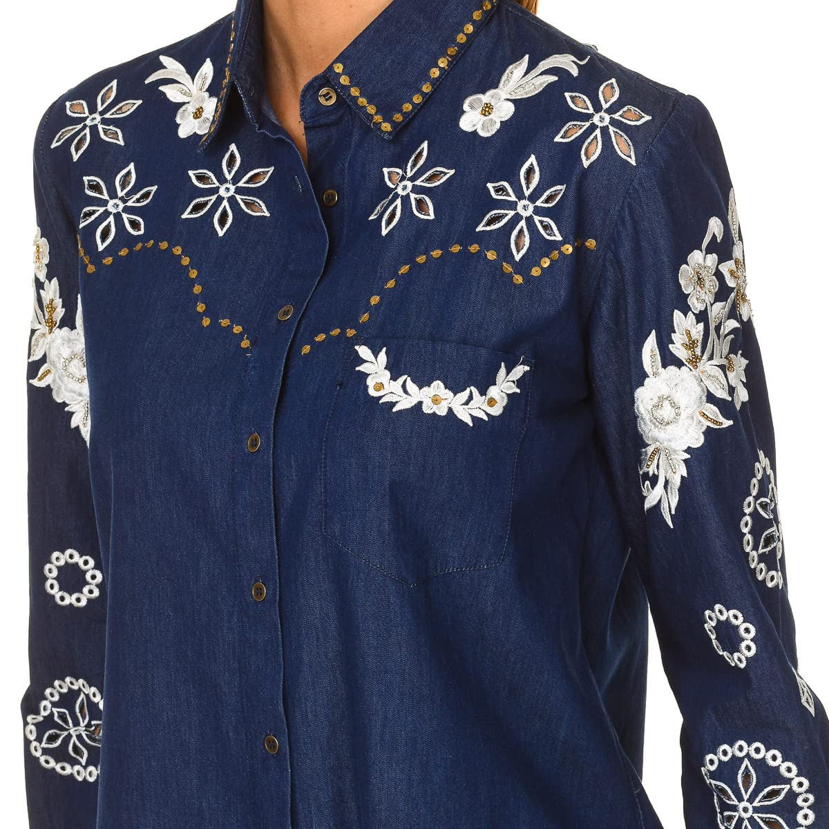 Desigual Camicia Manica Lunga Donna Cam Dresde 19SWCD05