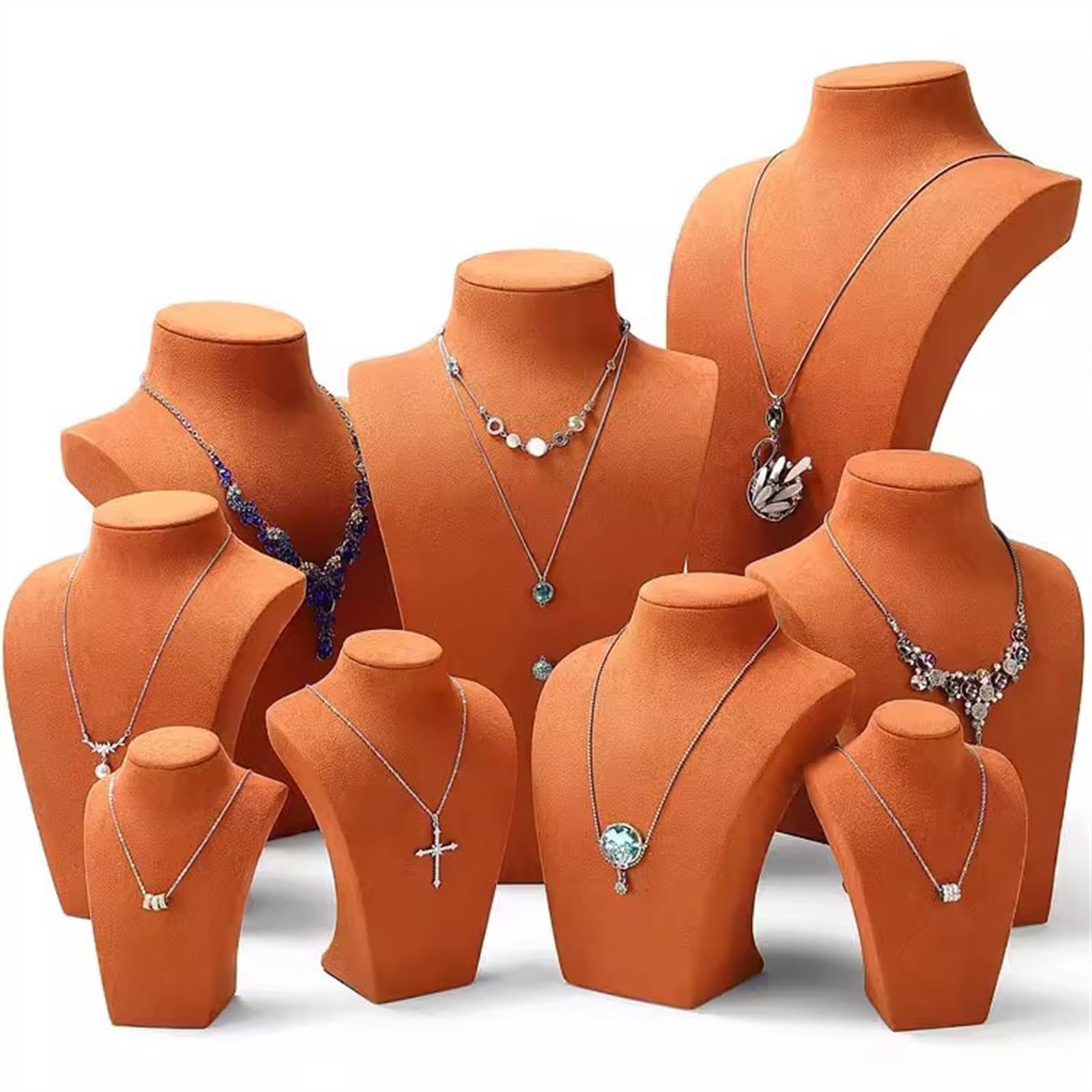 YCTTKDD Schmuckständer, 3D-Halskettenschmuck-Display, Büstenständer – dreidimensionaler freistehender Anhänger-Kettenhalter, Aufbewahrungsorganisator, Schmuck-Organizer (24 x 14 x 47 cm)