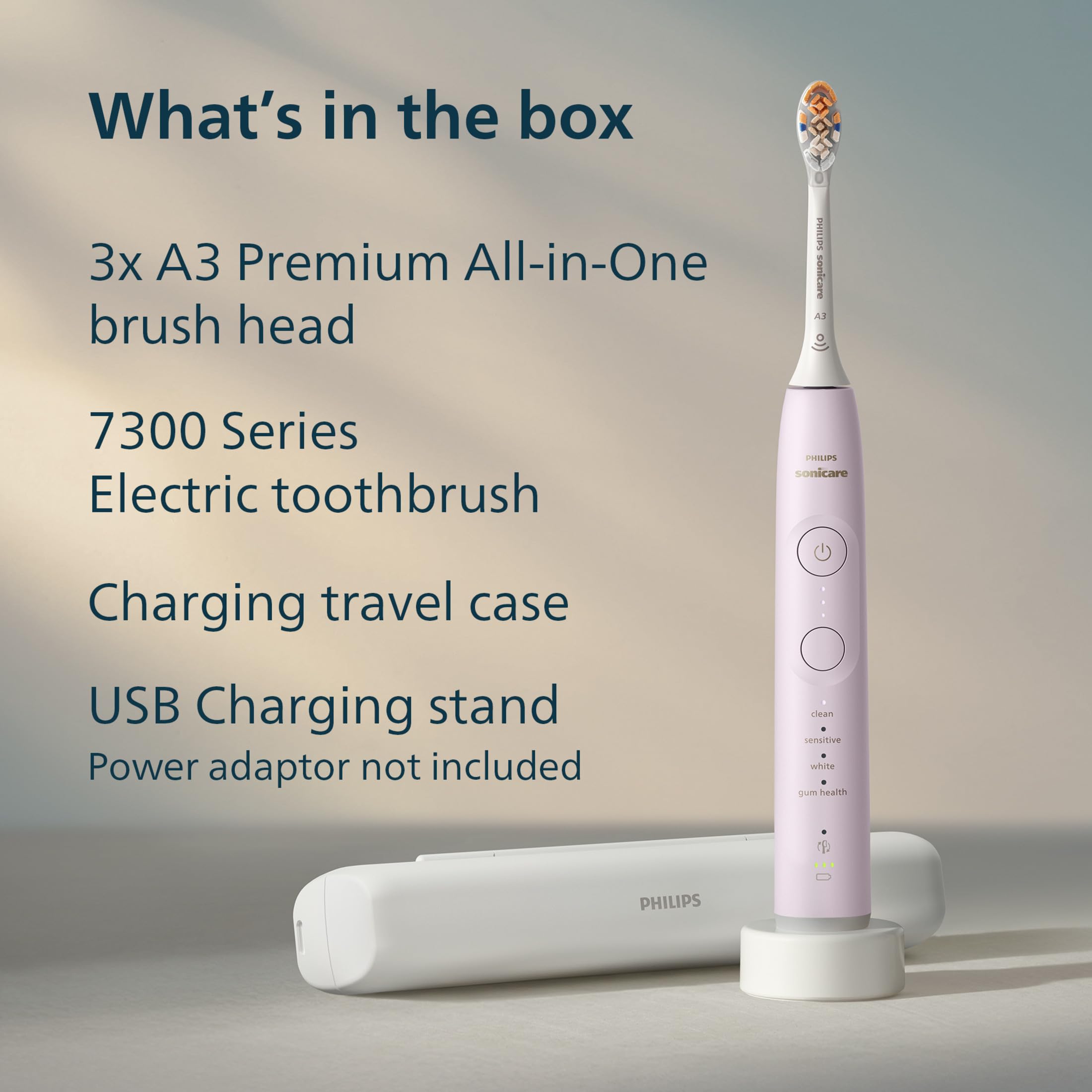 Philips Sonicare Spazzolino elettrico serie 7300 - Tecnologia Sonicare di nuova generazione, sensore di pressione, 12 impostazioni di spazzolatura, SmarTimer, autonomia di 21 giorni, custodia da