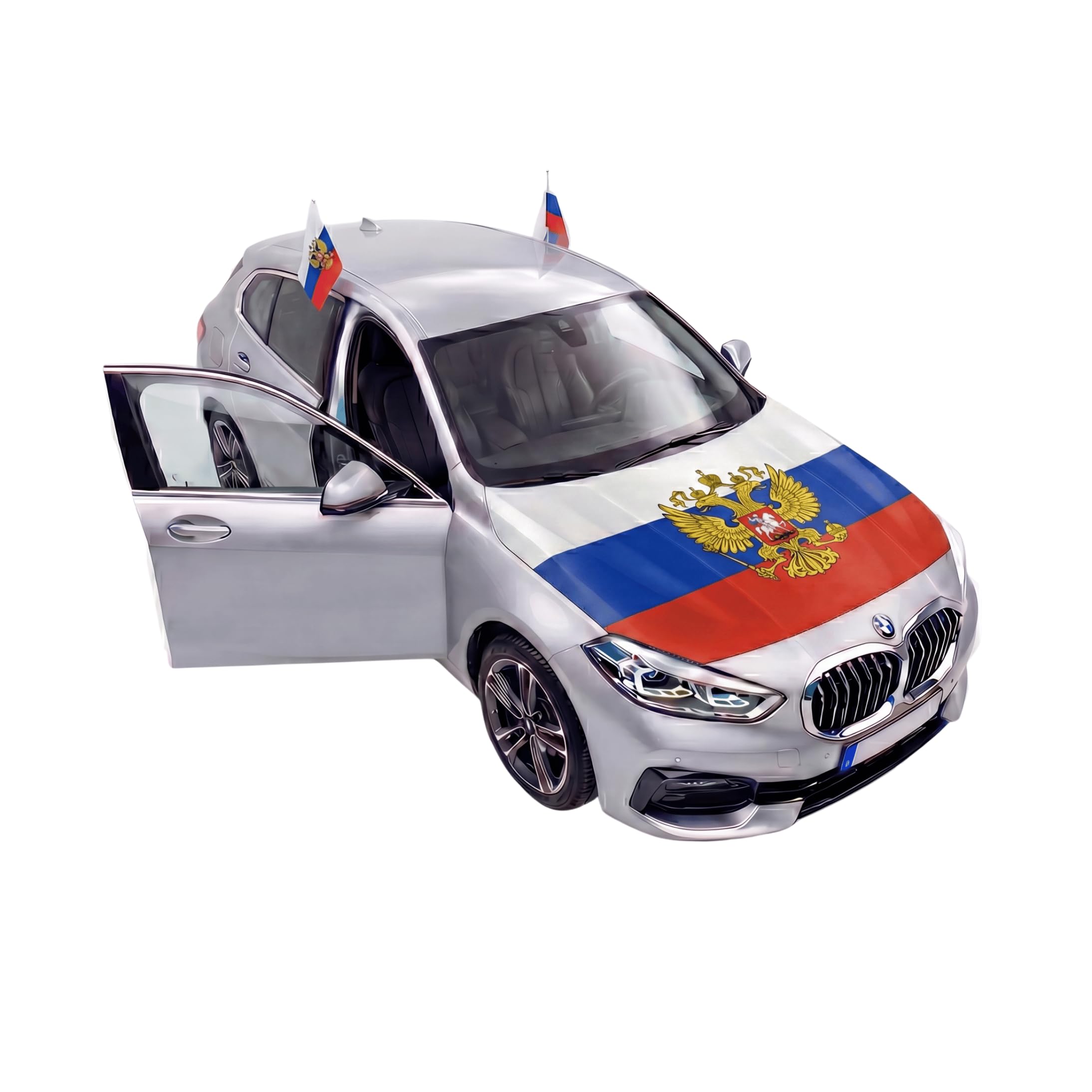 Sonia Originelli Fanset Fanartikel für das Auto Motorhaubenfahne Fensterfahnen Spiegelüberzieher Magentflaggen Farbe: Russland