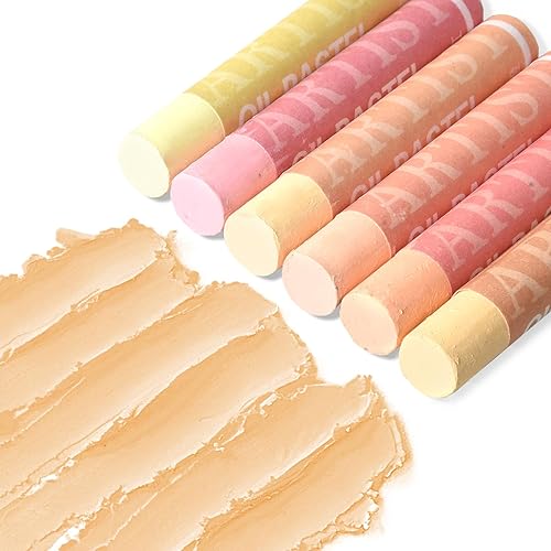 Miniatura 2 de qianshan Pasteles suaves al óleo, juego de 12 piezas de 6 colores surtidos, no tóxicos, textura suave, lápices de aceite vibrante y cremoso,