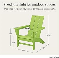 Vista 3 de POLYWOOD AD420LI Silla moderna tipo Adirondack, Lima