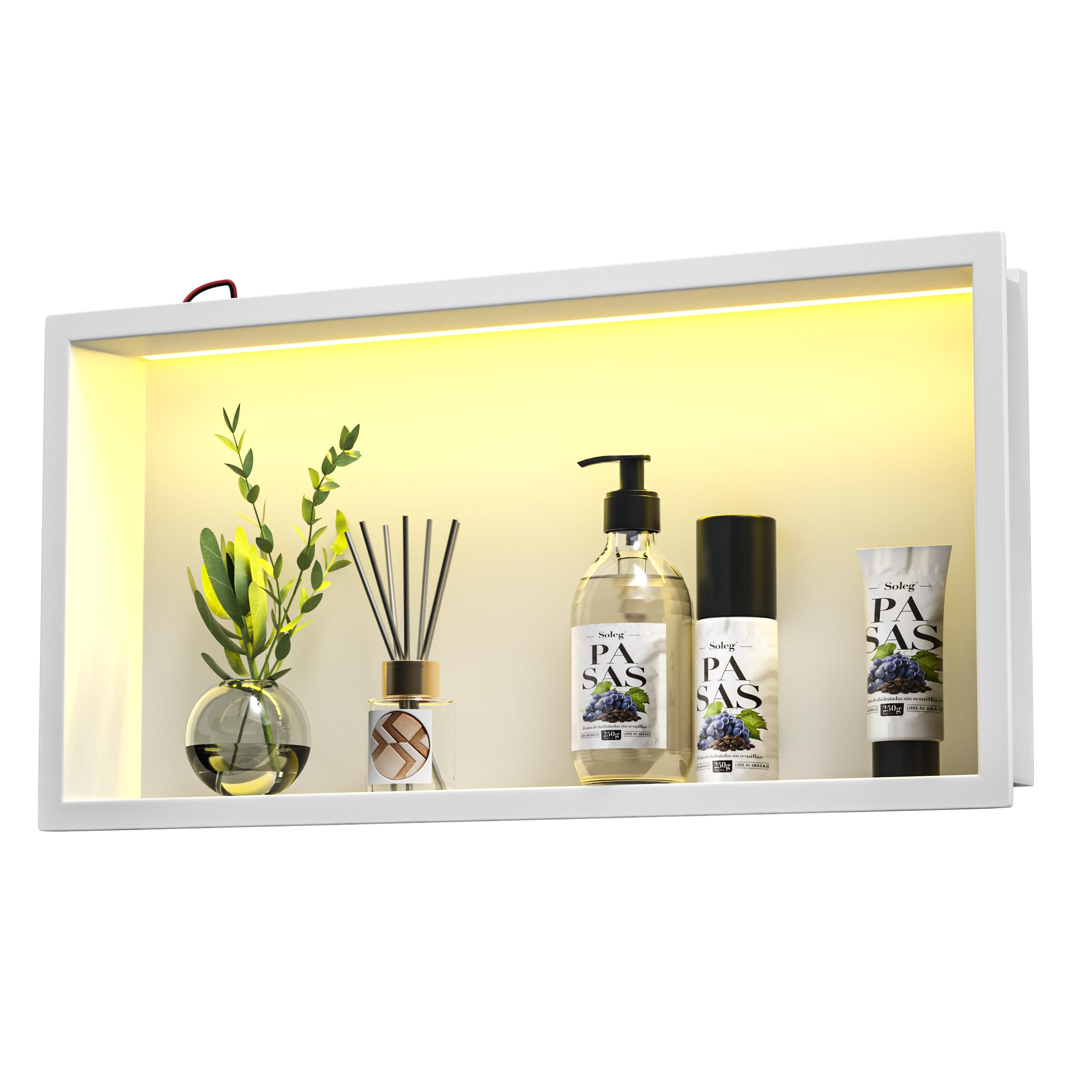 Niche De Douche Bernkot Avec LED RVB - Acier Inoxydable 60x30x10 Cm, Télécommande Incluse, Carrelable - 4