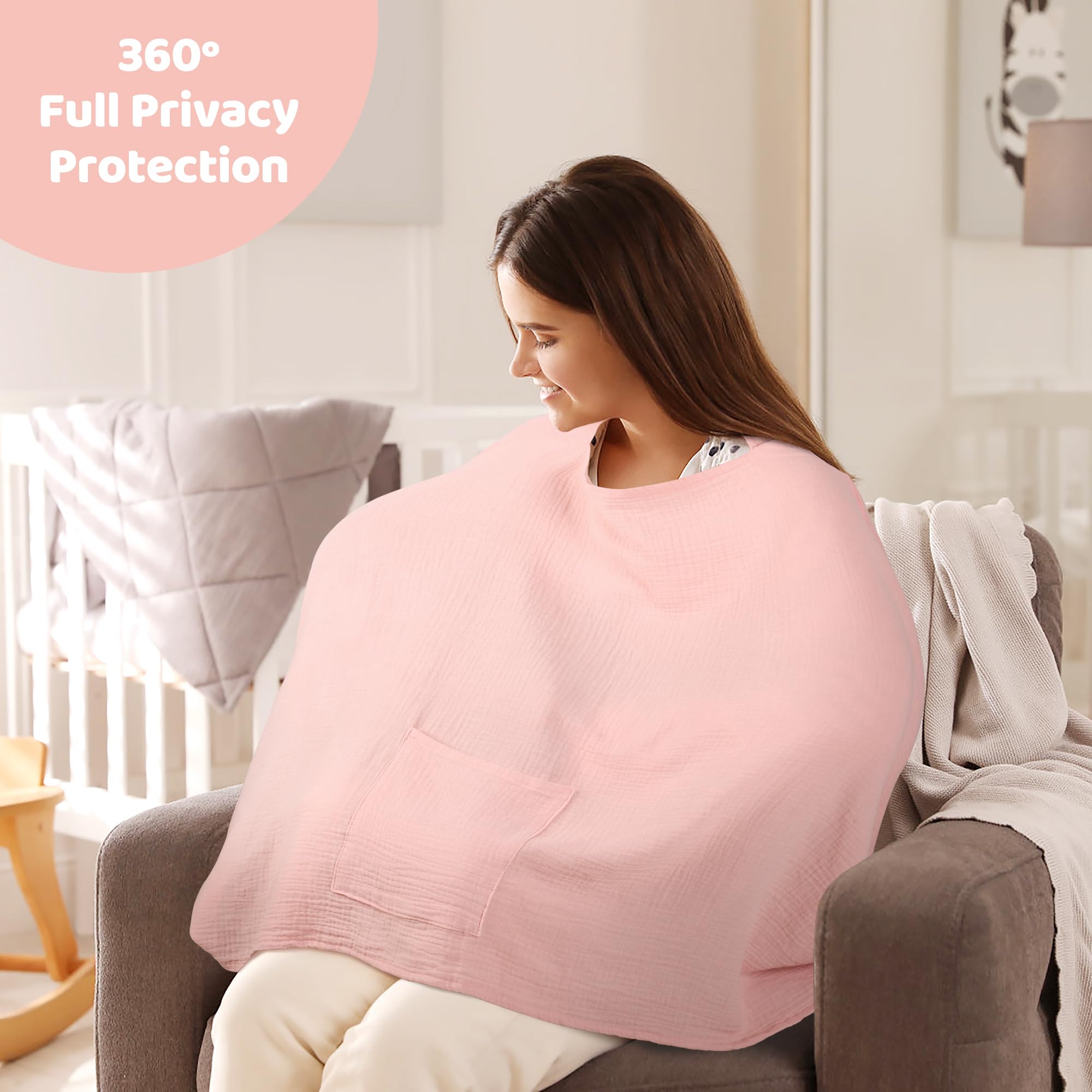 Nursing Cover With Fan MVUOCR Muslin Nursing Cover, Breastfeeding
