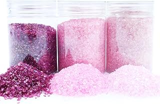 TWINKLING High Luster Crushed Glass, Broken Glass Glitter Pieces Set of 3, Shattered Glass Gems Chips for Resin Art DIY Epoxy Crafts, Nail Art, Geode Painting, Jewelry Making, 2-4mm, 1LB (Pink)