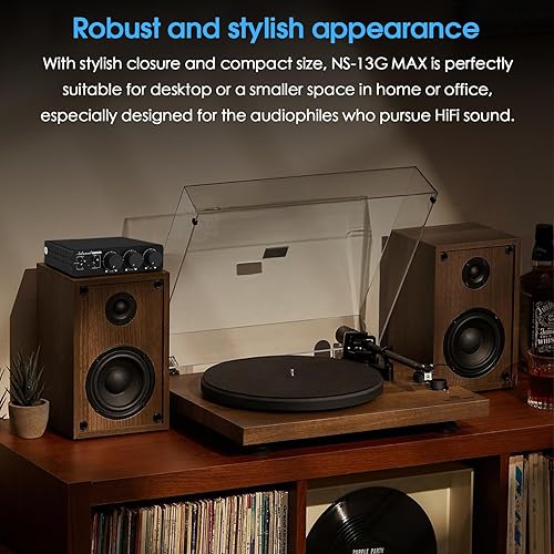 Miniatura 5 de Nobsound - Amplificador estéreo de 300 x 2 pulgadas de ancho con entrada de fono, mini amplificador de potencia de alta fidelidad clase D para cine