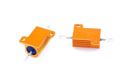 Miniatura 7 de Resistor de carcasa de aluminio electrónico de 25 W, 2 ohmios y 5% bobinado de alambre dorado (paquete de 2)