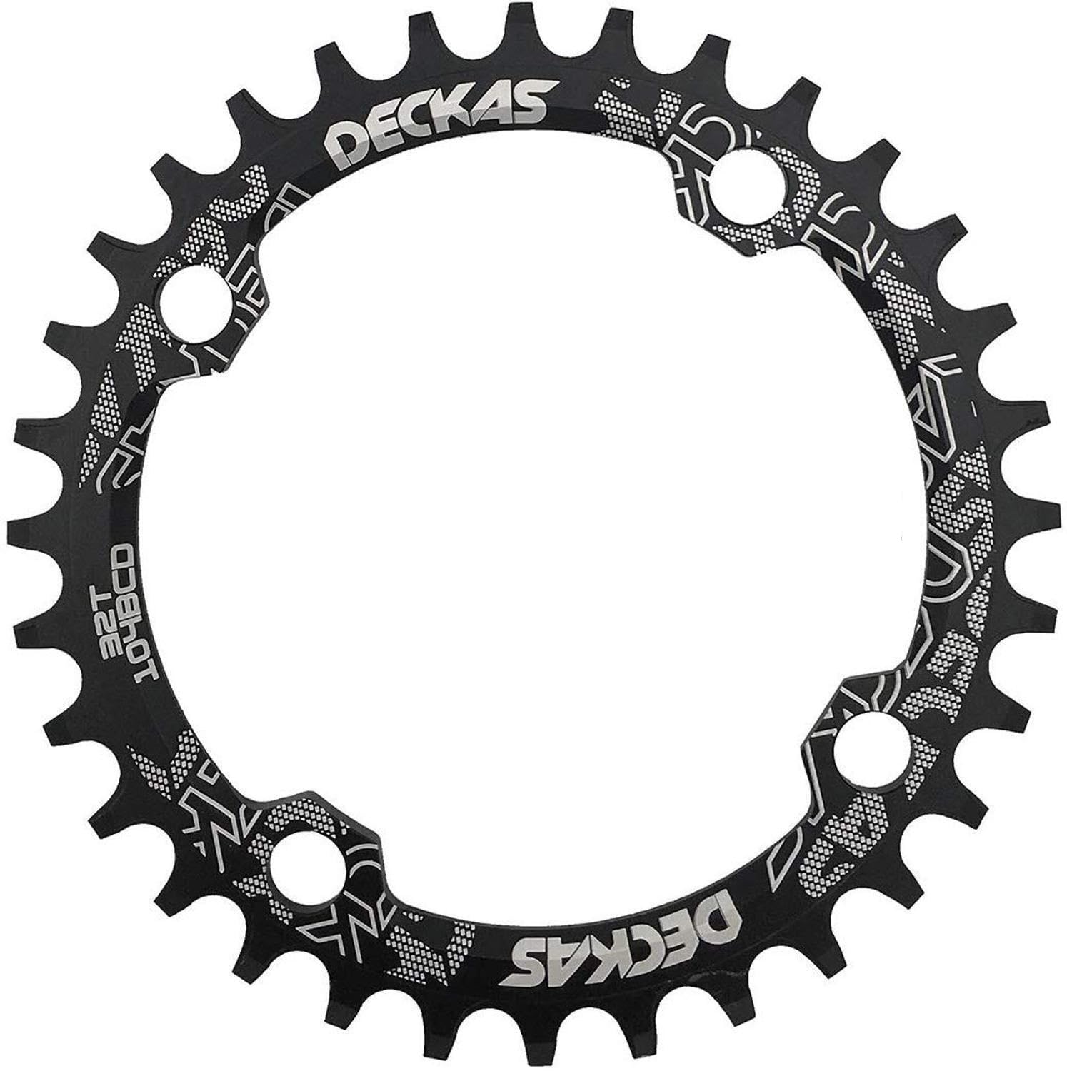 ETomey Chainring 104BCD Round Narrow Wide MTB Mountain Bicycle 32T 34T 36T 38T Single Tooth Plate Parts 104 BCD Chain Ring (Color : Black disc 32T)