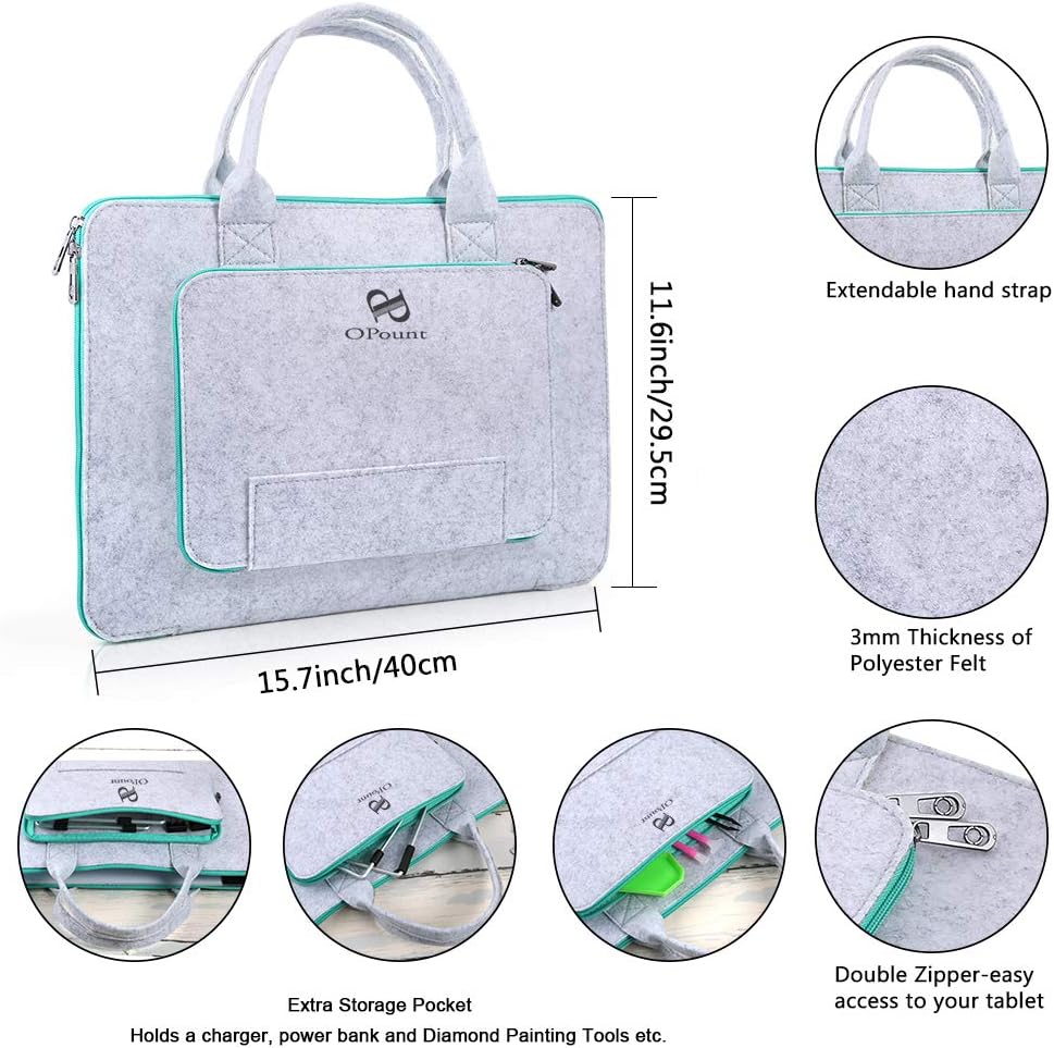 PP OPOUNT B4 LED Light Pad Set, 3 Level Adjustable Brightness Light Board Diamond Painting Light Box with Polyester Felt Handbag and Stand Holder for DIY Art Craft Diamond Painting Sketching