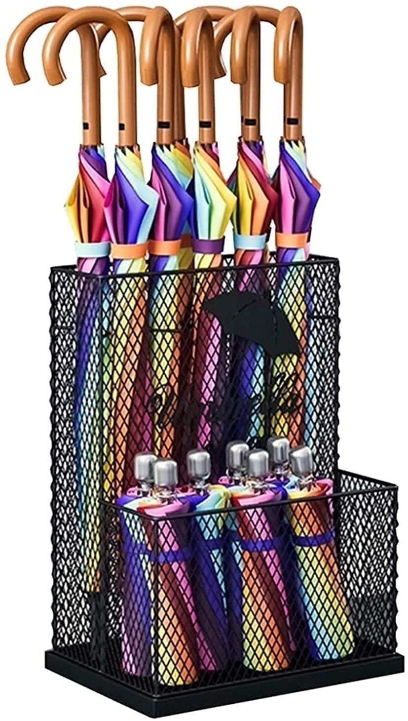 Porte-parapluie compact en métal 51x24x49 cm de grande capacité