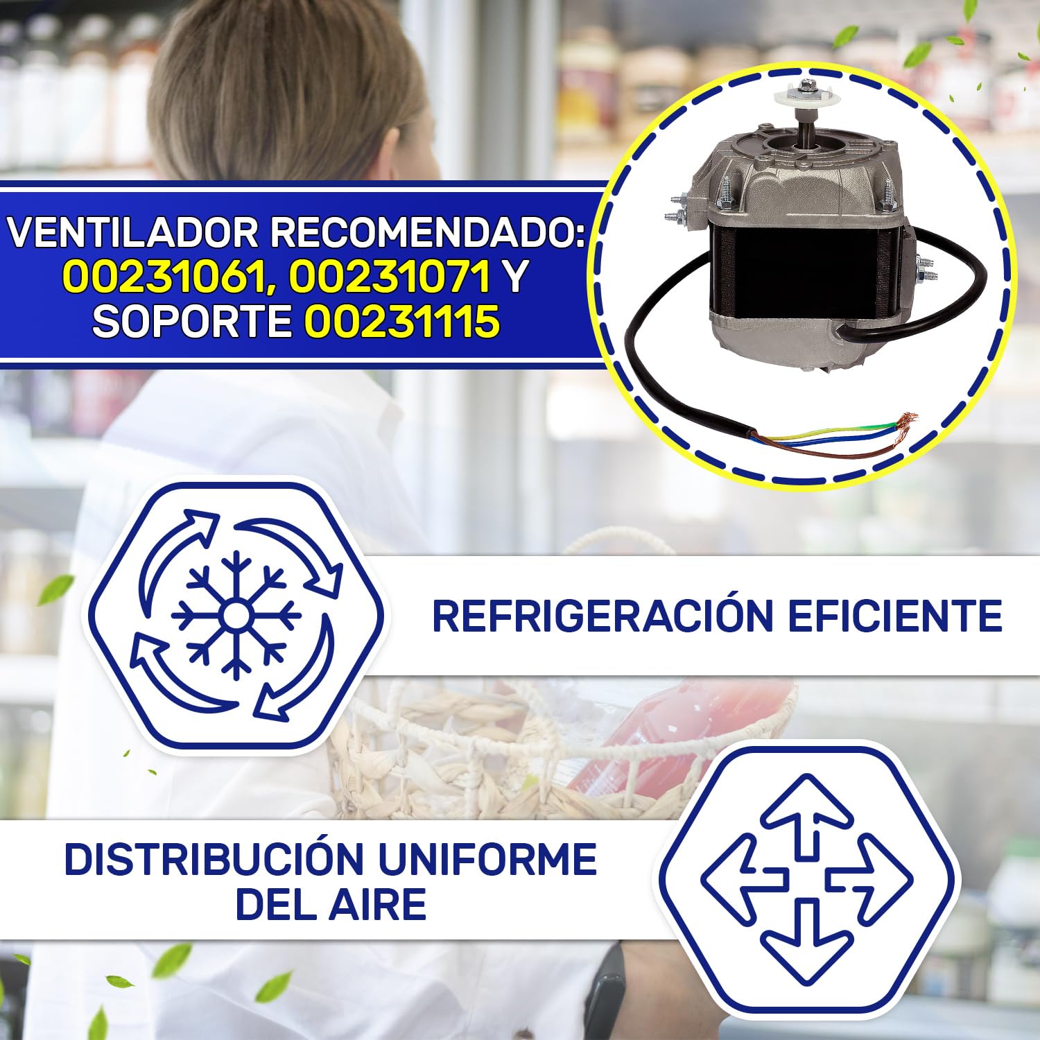 Motoventilador Universal 25W 230V para Congelador y Frigorífico - Garantía de 10 Años - MONTERAL