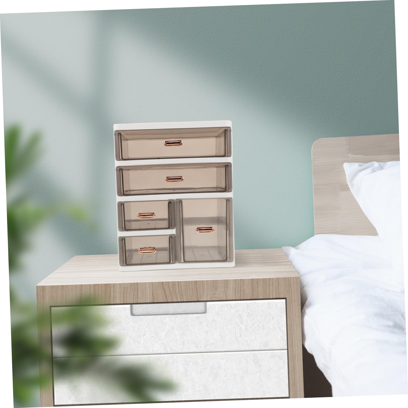 Organizer da Scrivania con Cassetti Multistrato in Plastica Resistente Compatto per Cosmetici Cancelleria e Prodotti per Cura per Casa e Ufficio