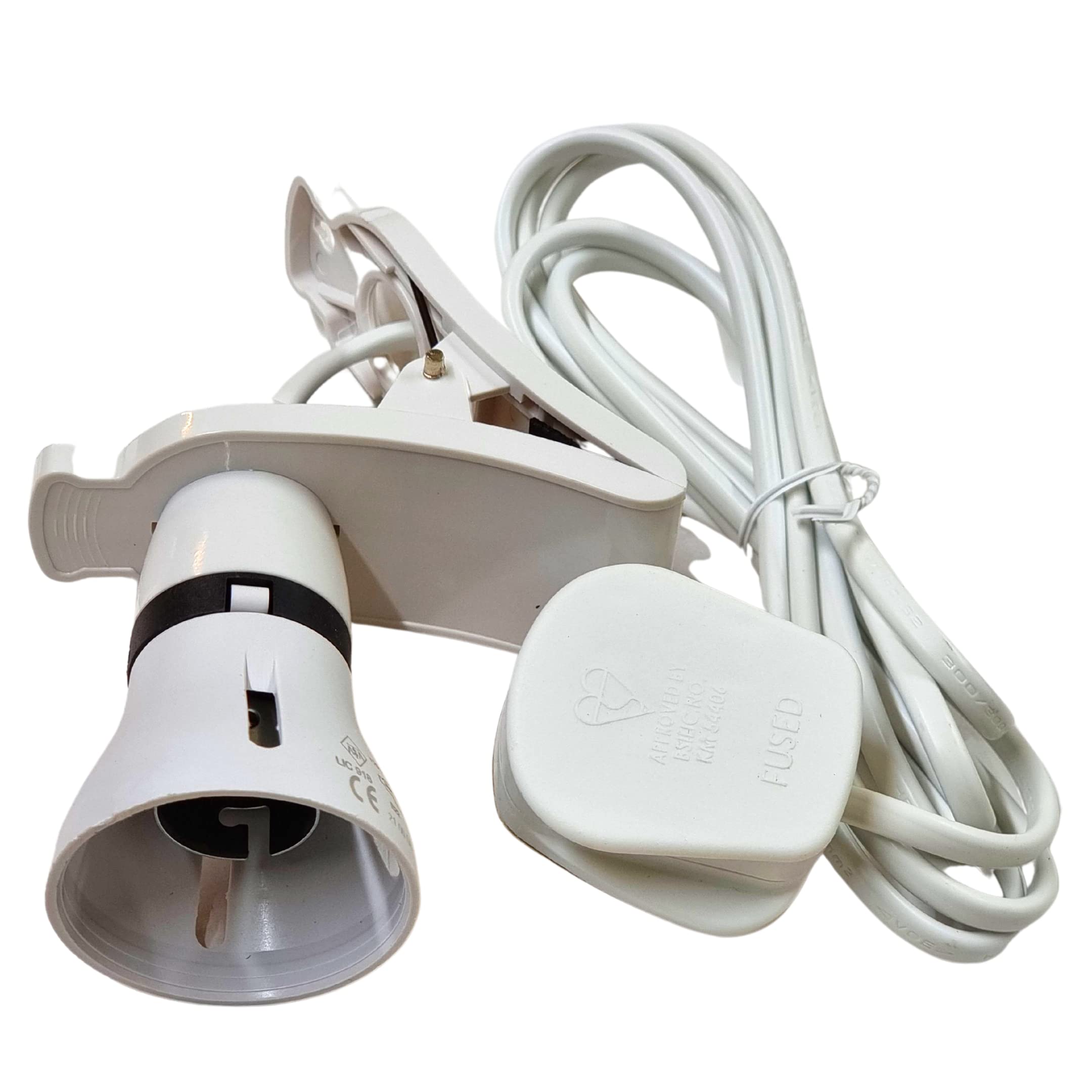 Clip Desk Lamp with UK Plug & 2m Cable, Reading Light Table Lamp, Desk Light Clamp with Bulb Holder & Switch, Portable Plug in Pendant Light for Shop, Bed, Office & Study