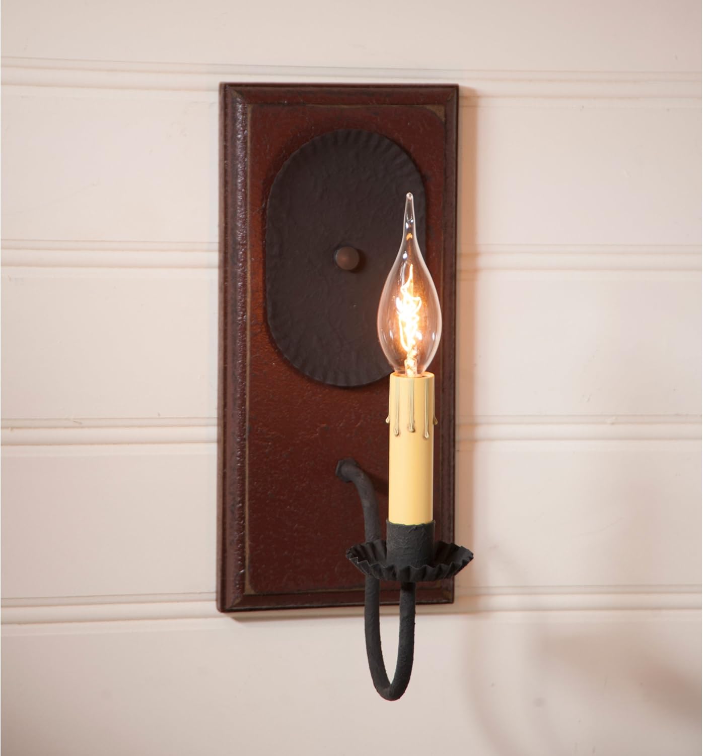 Irvin's Country Tinware Wilcrest Wall Sconce in Americana Red 12 Inches