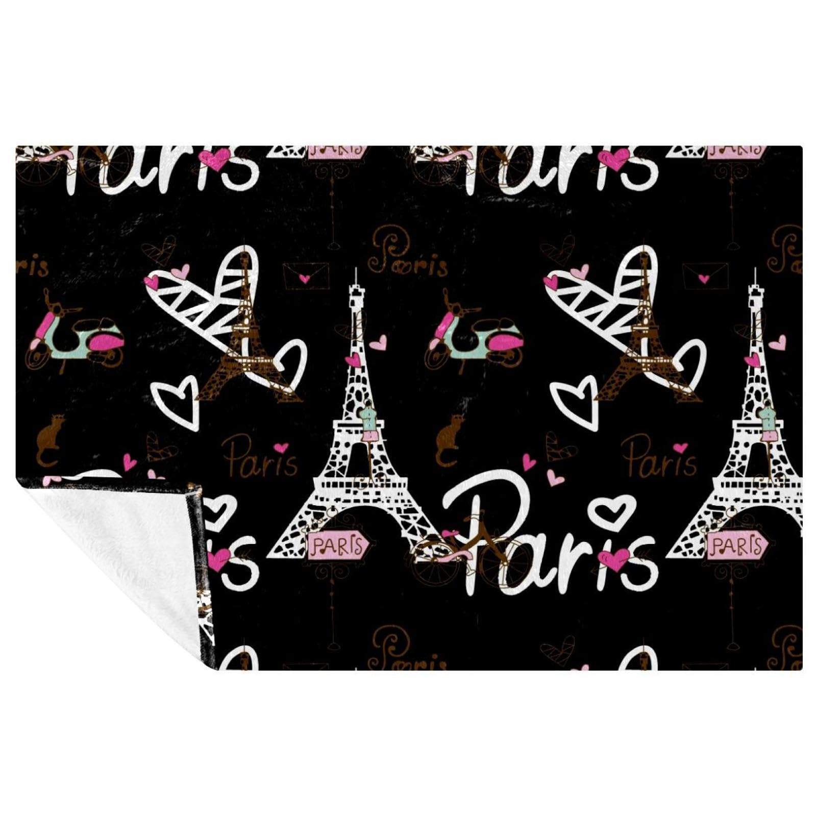 Jeté de lit Tour Eiffel couverture compacte contre le froid pour canapé et pique-nique