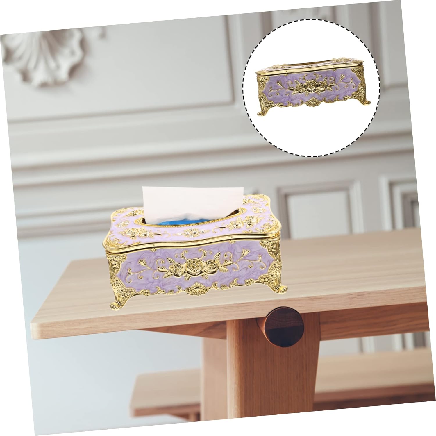 OUNONA Car Tissue Box Cover Elegant European Style Plastic Holder for Home and Vehicle Use Multifunctional Napkin Dispenser for Living Room Bedroom and Office