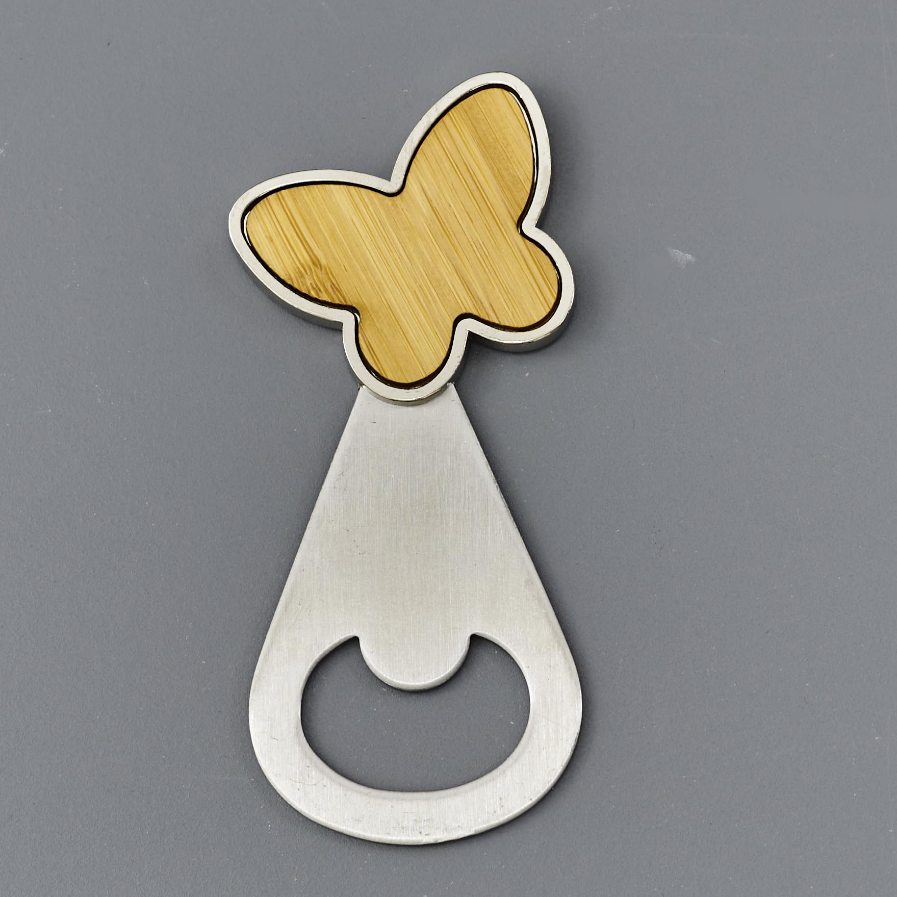 Doni Bomboniere Abrebotellas con mariposa de madera para boda, 12 unidades, regalo útil para la boda, de oro y plata, para cumpleaños de 40 a 50 años, mesa para el día de la madre, original, de bambú,