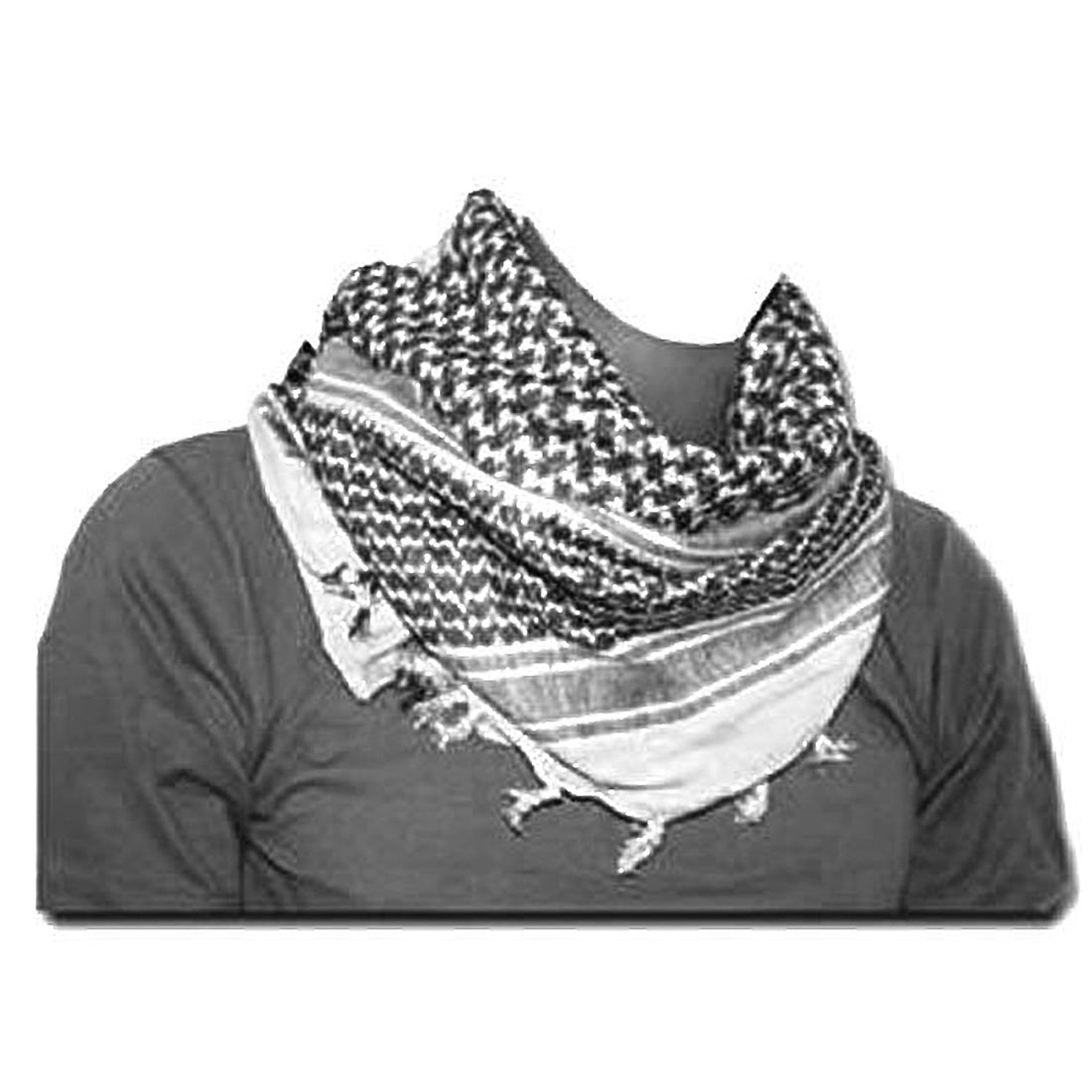 Mens Protective SAS Army Military Desert Tactical Neck Head Wrap Combat Sun Hat Scarf White Black Shemagh