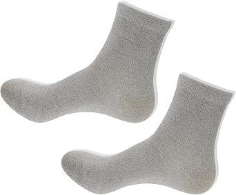 Grounding Socks, Conductive Silver Fiber Crew Socks - Earth Connected Socks for Grounding Mat, Sheets, Shoes
