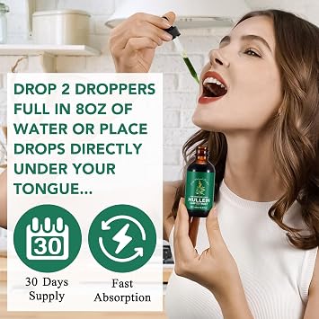 Mullein Drops for Lungs 60 ml - Mullein Leaf Extract for Lungs with Chlorophyll - Natural Herbal Supplement for Lung Cleanse, Respiratory Support, Boosts Immunity, Digestive Wellness