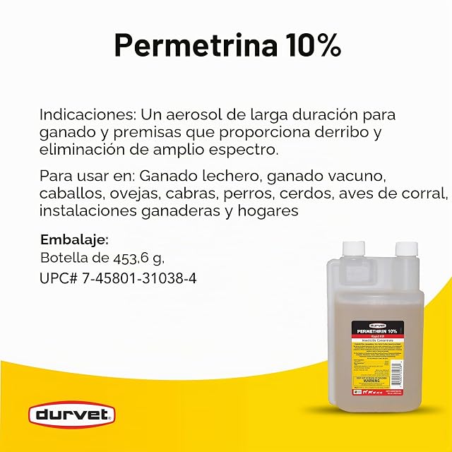 Foto 3 de 5 de DURVET 2253432 Permetrina - EC 10 % - Concentrado - 946 ml