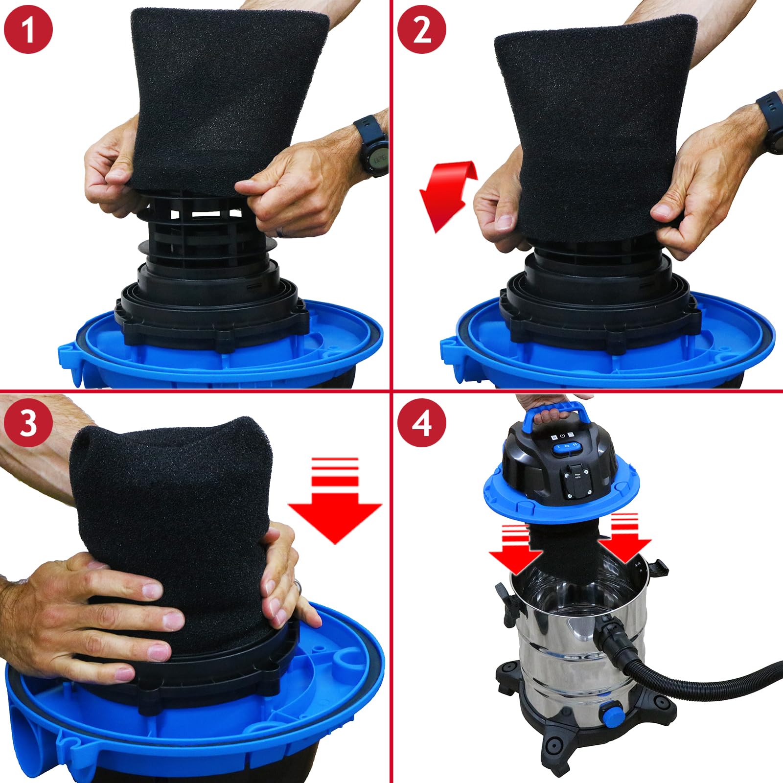 Filtri Aspirazione Filtro Cartuccia Shop Vac 903-98-00 - 4 Pezzi Per Aspirapolve
