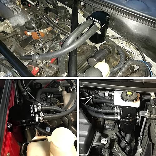 Miniatura 5 de AICEL Kit de lata de aceite desconcertado, separador de aceite de automóvil desconcertado con pulido de aluminio, con kit de manguera de línea de