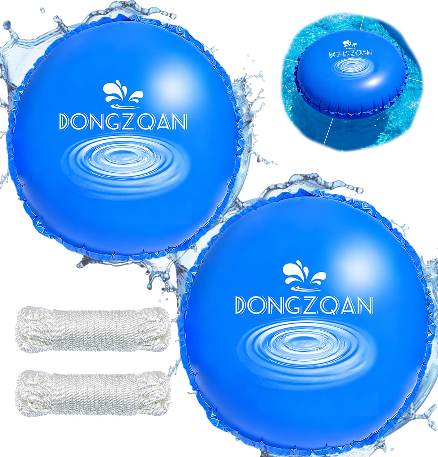 DONGZQAN Poolkissen Winter Rund, 2 Stück Pool Winterkissen, 120 * 120Cm Aufblasbare Poolabdeckung, 0,3 Mm Dickes PVC für Die Winterschwimmbadabdeckung