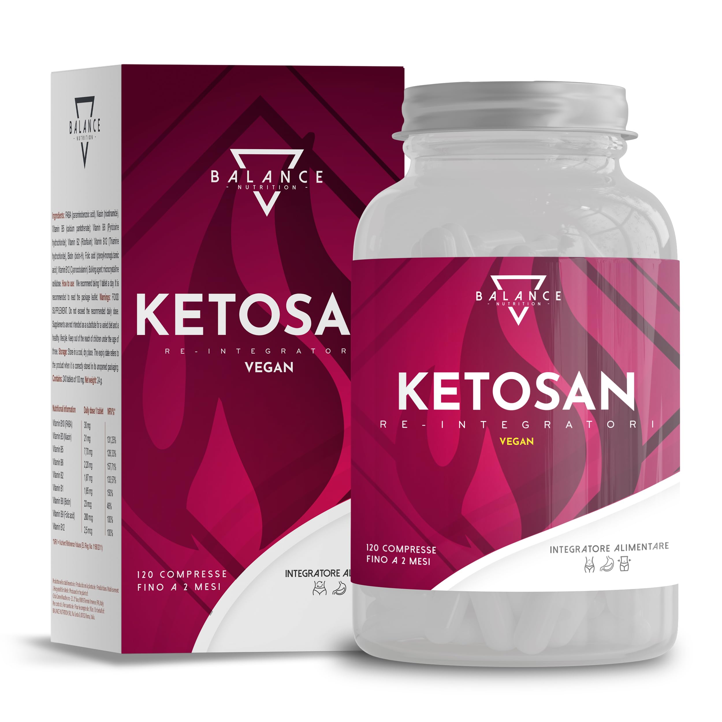 Ketosan® (PROGRAMMA ALIMENTARE INCLUSO) – Integratore Alimentare Multicomponente | 120 Compresse a Base di Estratti Vegetali | Tè Verde, Orthosiphon, Garcinia Cambogia, Piperina | 100% Vegan