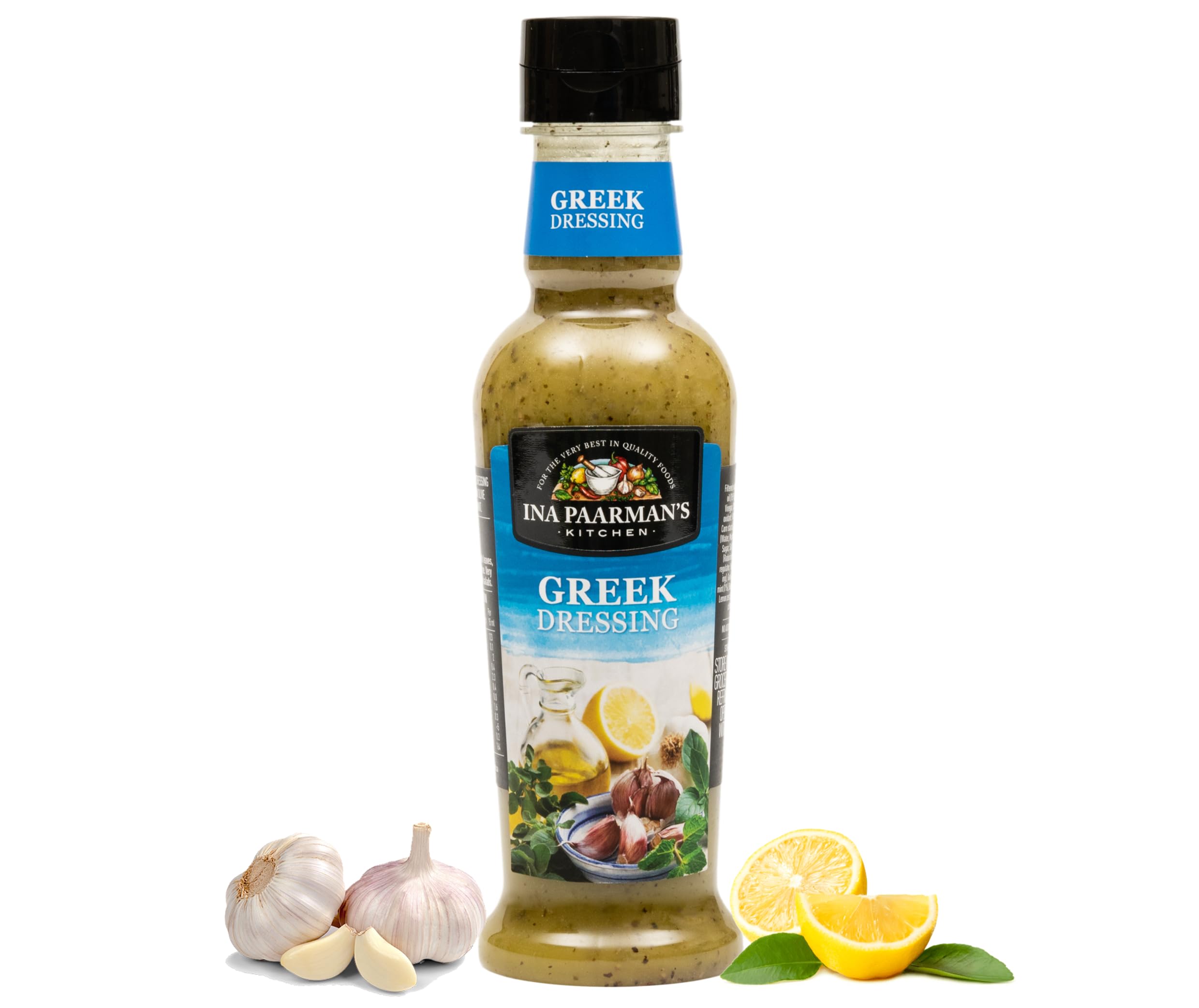 Ina Paarman | Greek Salad Dressing | 300ml | Award Winning | Lemon | Garlic | Olive Oil | Pairs with Salads, Grilled Halloumi, Grilled Chicken | Rich Texture | Marinade | Greek Salad Dressing