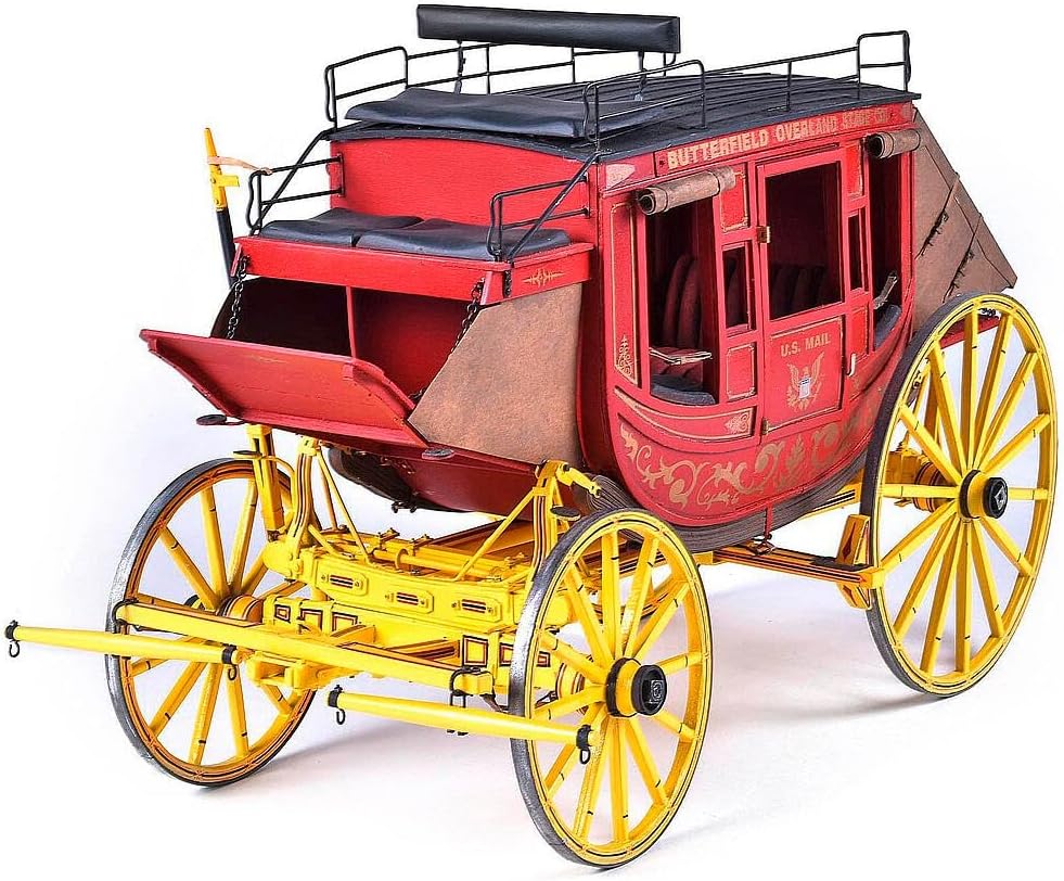 Model Trailways Western Stagecoach MS6001 Wood & Metal Model Kit 1:12 Scale