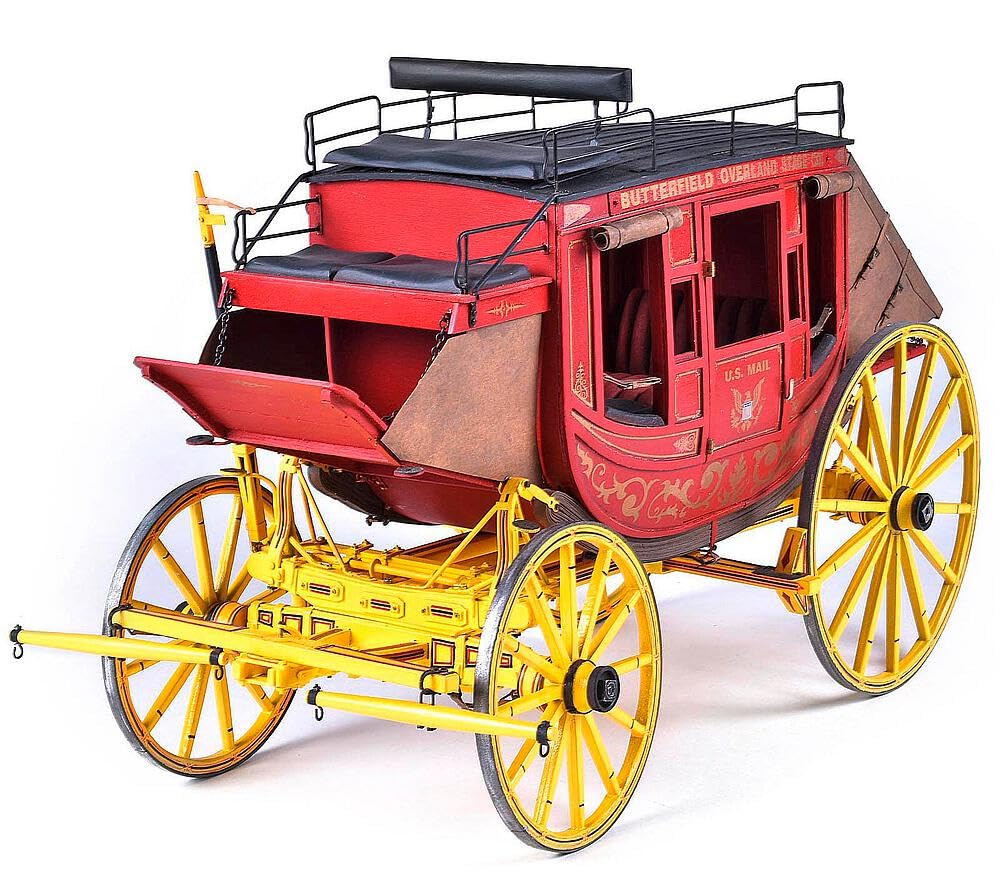 Model Trailways Western Stagecoach MS6001 Wood & Metal Model Kit 1:12 Scale