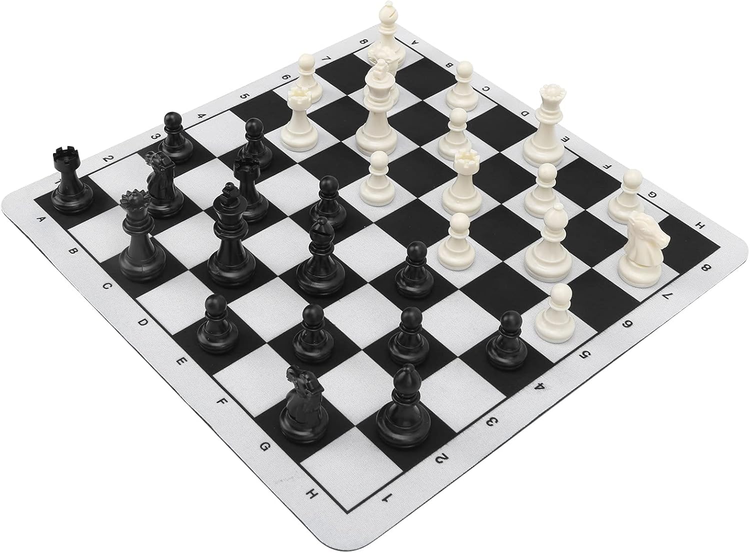 Tournament Chess Set Portable International Standard Chess Game Set with Rubber Chessboard Chess, Leisure Sports