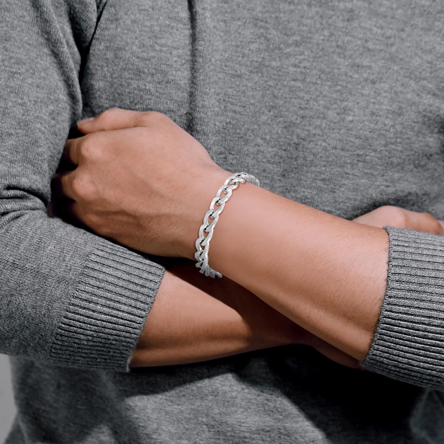 Mens Bracelet Stainless Steel Adjustable Cuban Link Bracelets For Men,Trendy Jewelry Gifts For Husband Friend Dad SL-23 - Image 4