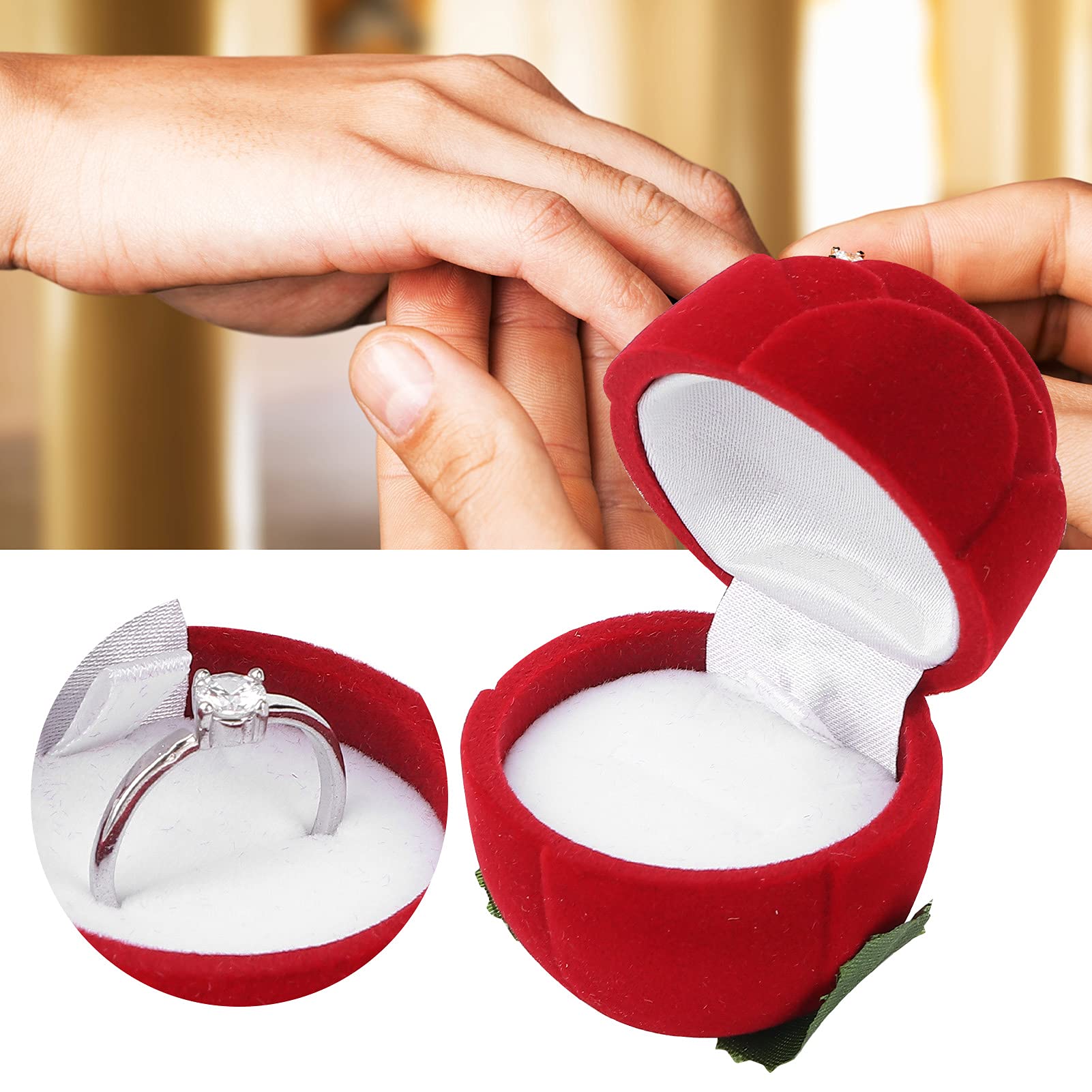 Amazon.co.jp: Wedding Ring Box, Ring Gift Box, Soft Flock