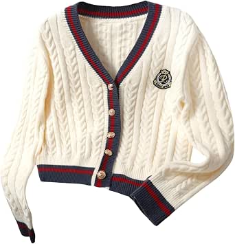 Women's Cable Knit Button-Up V-Neck Cardigan