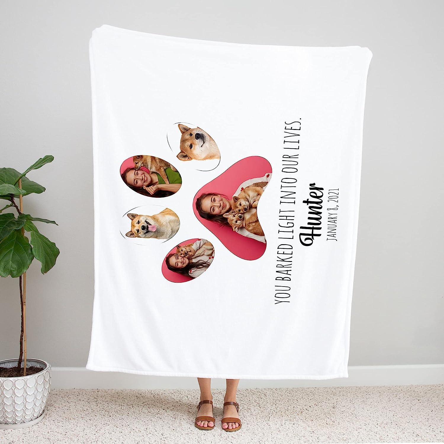 Couverture commémorative personnalisée pour chien avec nom – Couverture en polaire personnalisée avec photo pour chat – Couverture personnalisée avec photos pour amoureux des chiens (couverture