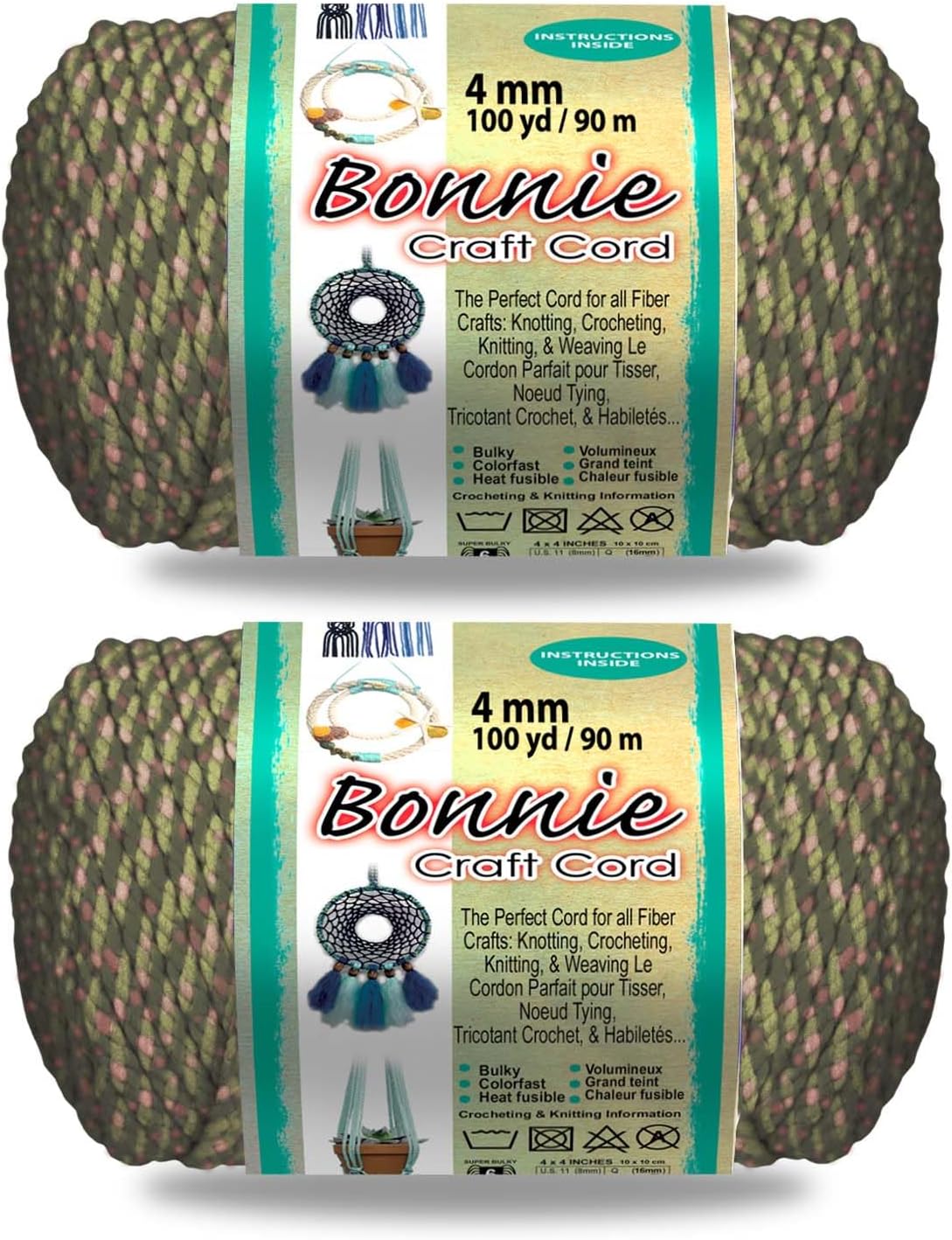 Bonnie Macram&eacute;コード 2パック - 4mm - 長さ100ヤード