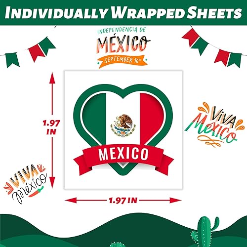 Miniatura 6 de 240 tatuajes temporales para el Día de la Independencia mexicana, calcomanías impermeables de seguridad a granel, juguetes de tatuajes temáticos
