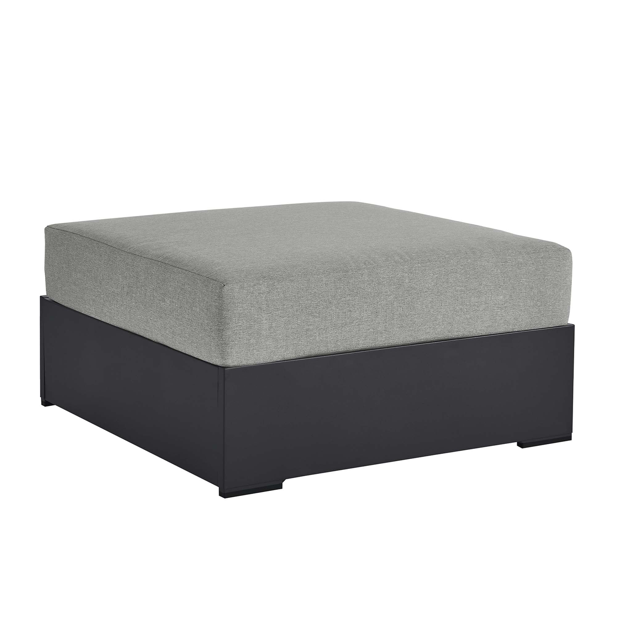 Modway Tahoe Aluminum Ottoman Gray with Weather-Resistant Cushion-Ideal as Outdoor Footstool, Patio or Sunroom Furniture - assembly required 