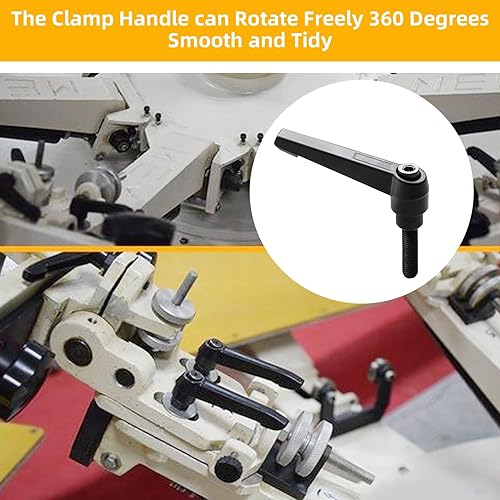 Miniatura 4 de Aopin 2 piezas de aleación negra M8 x 1.575 in mango de varilla de sujeción ajustable, botón roscado trinquete rosca externa mango de tornillo