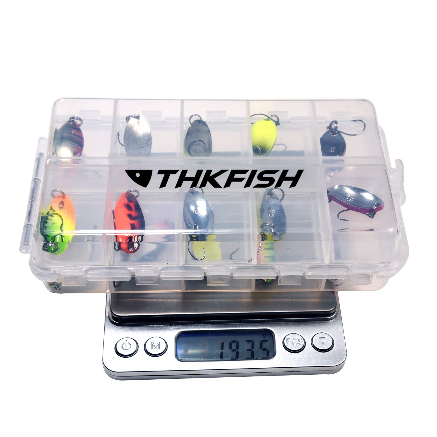 THKFISH 12 Pezzi/20 Pezzi/15 Pezzi Cucchiaino Esca da Pesca Esche Artificiali Spinning Pesca Cucchiaini Jig per Trota Lago