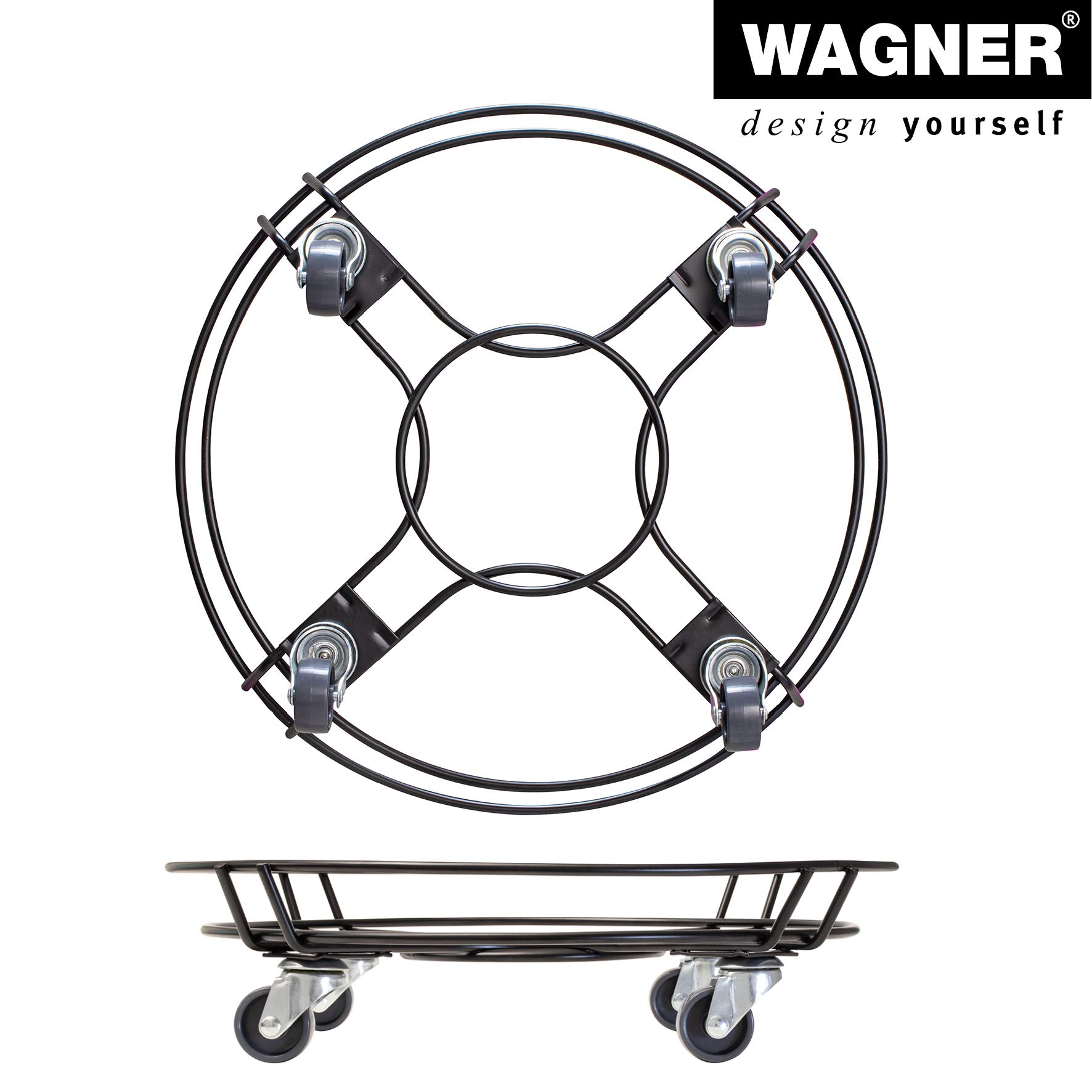 WAGNER Black Edition 20093401 podstawka pod rośliny do użytku na zewnątrz i we wnętrzach, kolor czarny