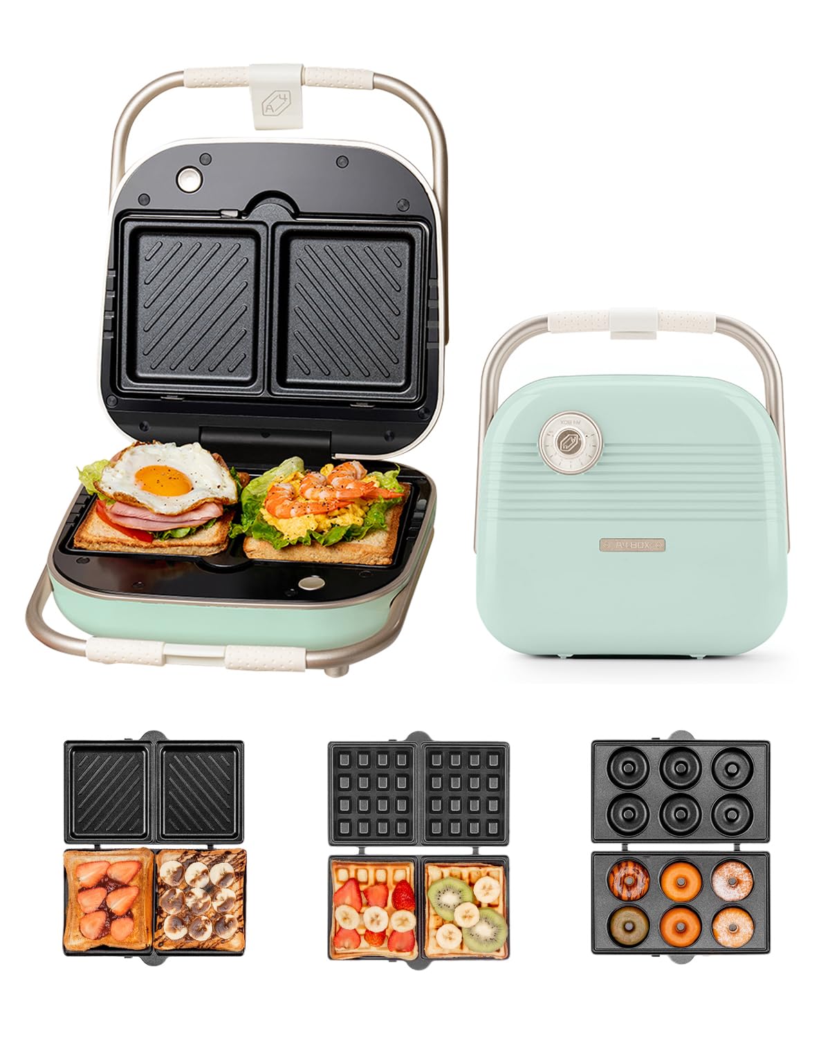Amazon | SOLEMOOD ダブルホットサンドメーカー ワーフルメーカー 焼き