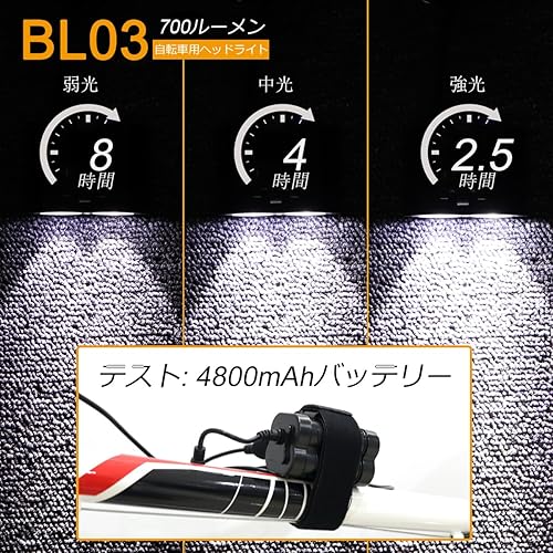 Miniatura 5 de SecurityIng Luz de bicicleta alimentada por USB, faro LED resistente al agua, 700 lúmenes, 4 modos, lámpara frontal de ciclismo para bicicleta de