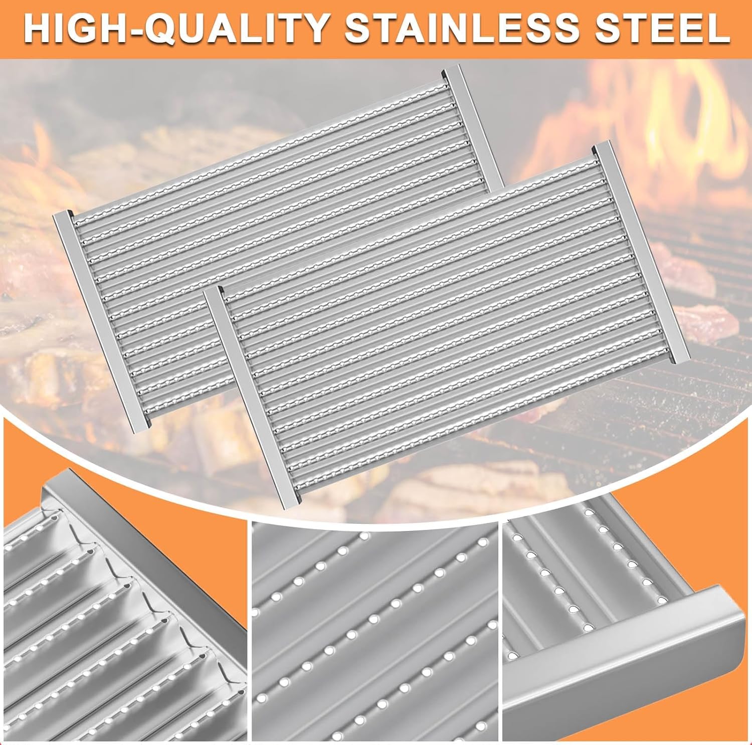 17 1/8 X 9 3/8" Grill Emitter Grates for Charbroil TRU-Infrared 2 Burner 463644220 463642316, G362-2100-W1 Replacement for Charbroil Parts 463632320 463675016 463245518 463675016P1 466642316 466642416