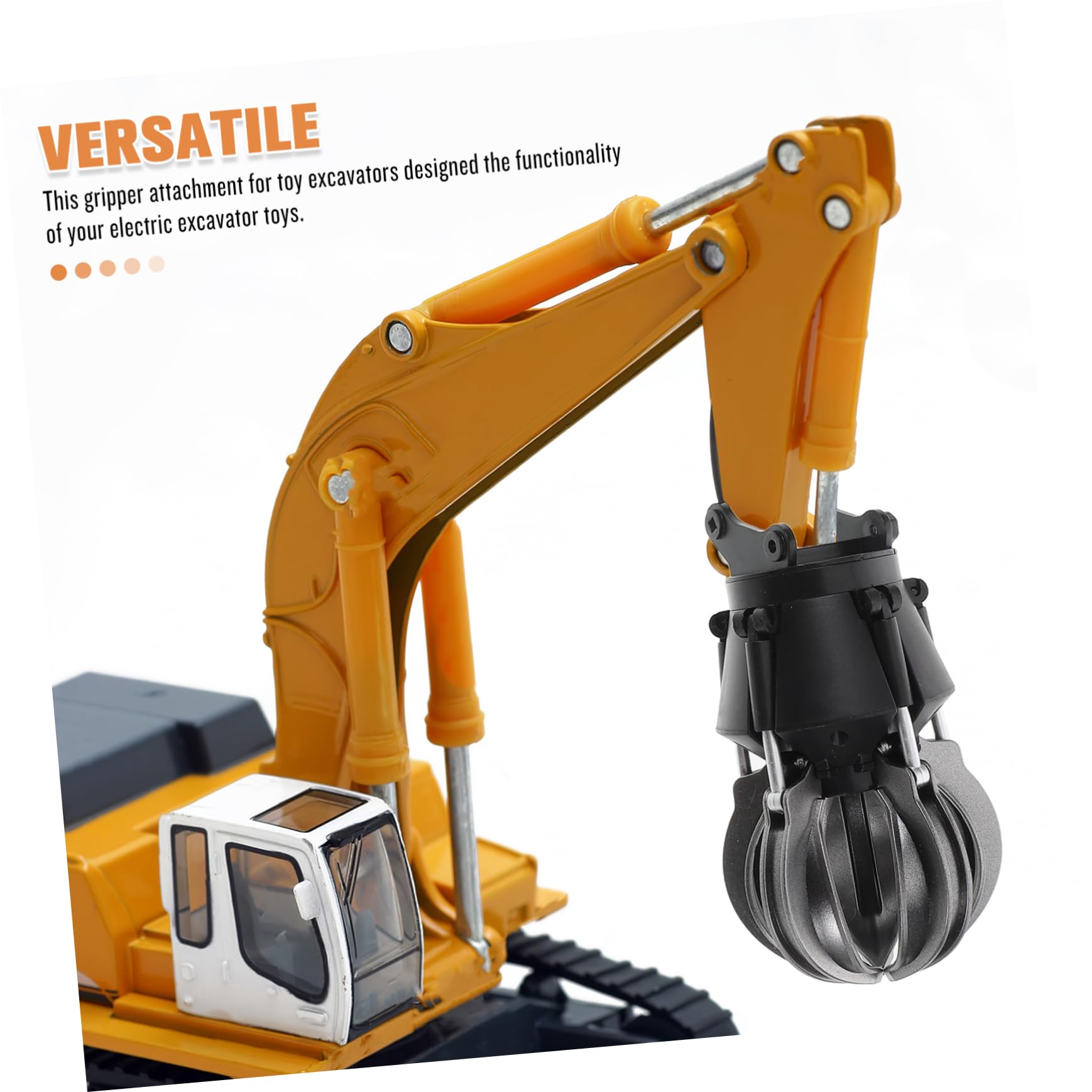 Accesorio de Pinza para Excavadora de Juguete Material Plástico Resistente y Accionamiento Eléctrico, Repuesto Adecuado para Vehículos de Construcción RC en Minería