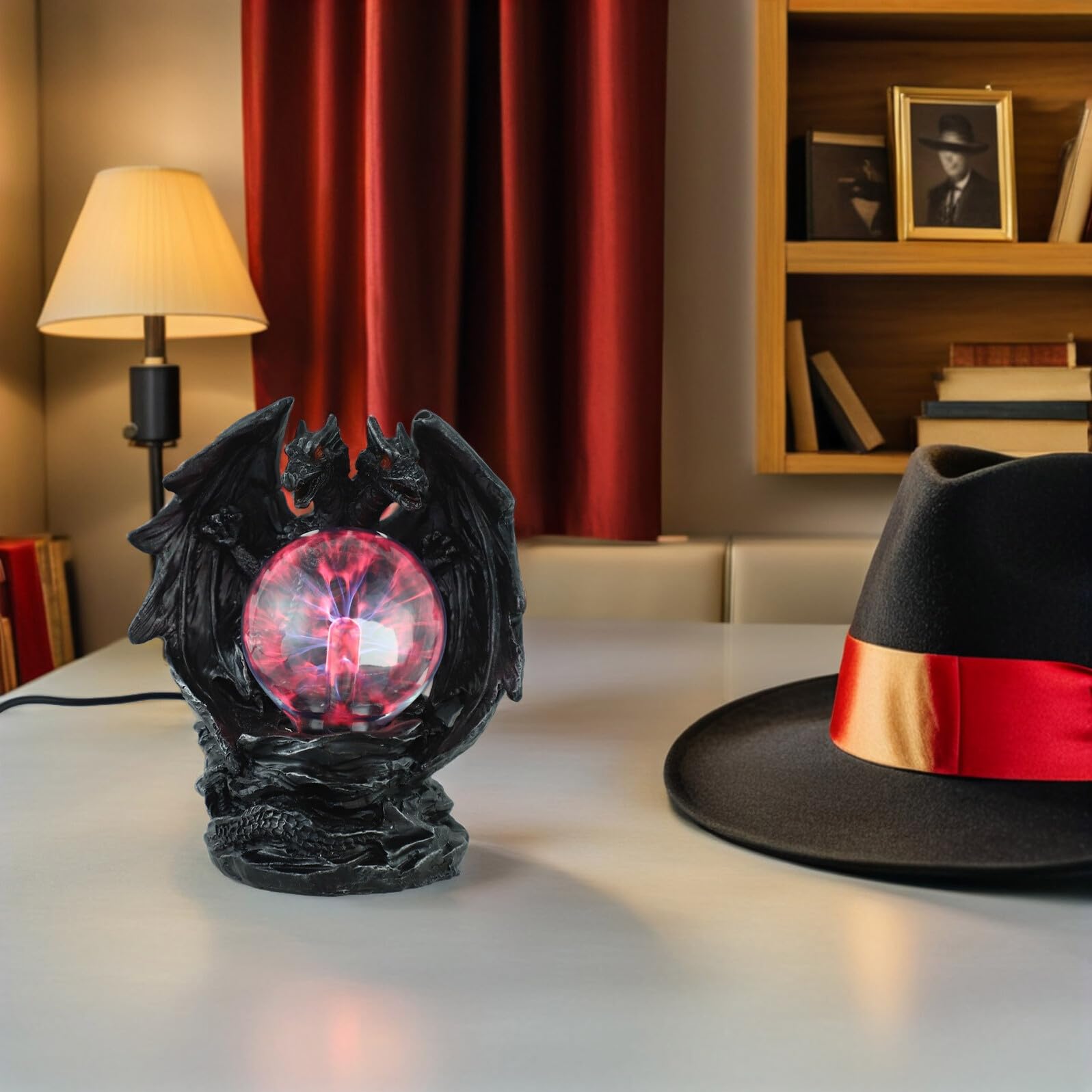 Abaodam Lampada al Plasma Drago per Decorazione Halloween con Effetto Luminoso Vivido, Alimentazione USB e Design Creativo in Resina per Soggiorno e Camera