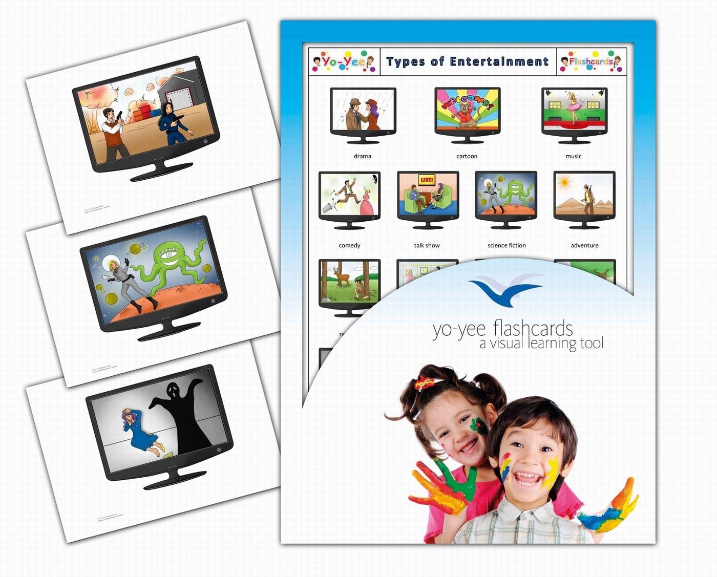 Yo-Yee Flashcards - Television Channel Picture Cards for Language Development for Toddlers, Kids, Children and Adults - Including Teaching Activities and Game Ideas