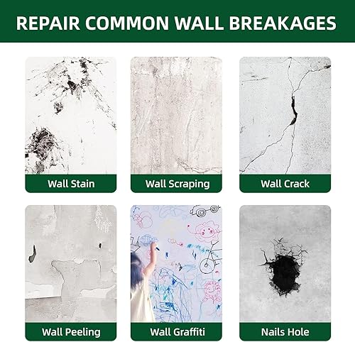 Miniatura 5 de Reparación de agujeros de masilla de pared de 8.82 oz, agente reparador de pared seguro, kit de reparación de paneles de yeso con boquilla, espátula